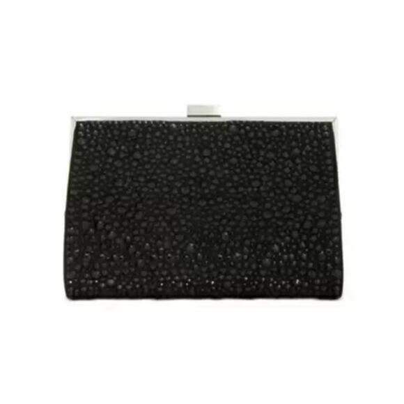 INC International Concepts Black Party Embellished Sparkle Clutch NWT - Picture 1 of 8